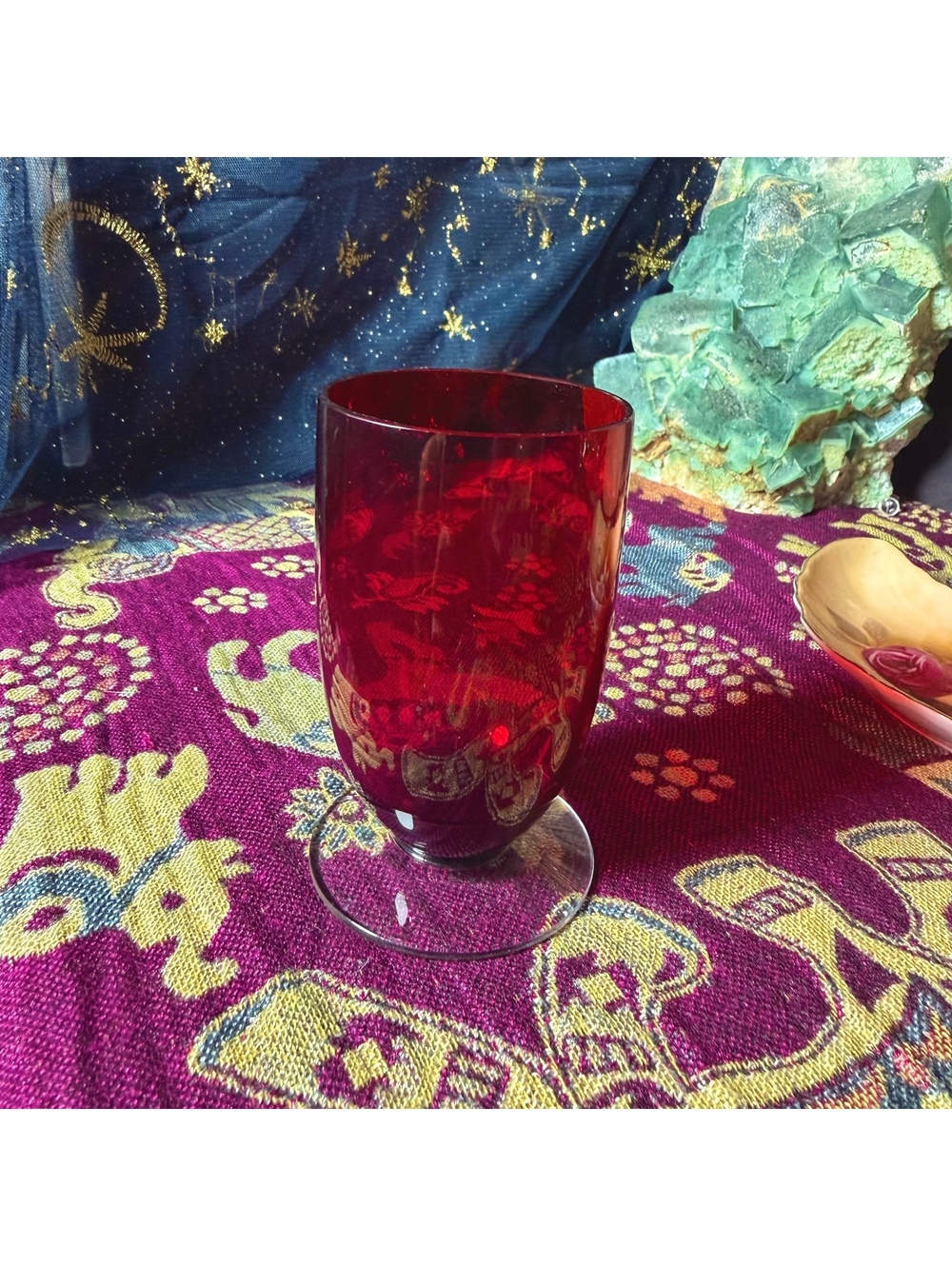 Mini Ruby Red Wine Glass